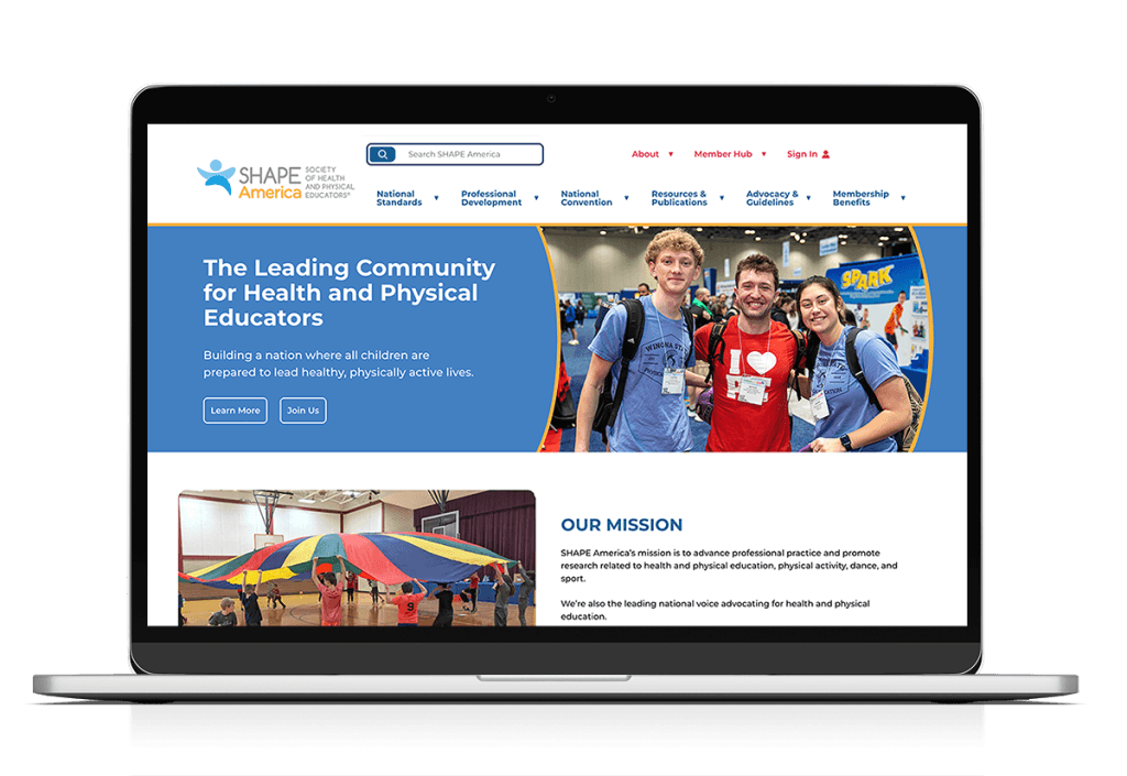 SHAPE America homepage design